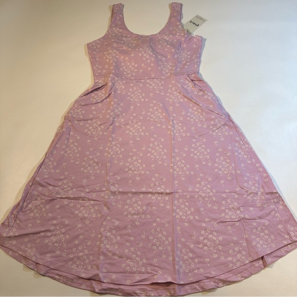 Pact Dresses & Skirts - NWT Pact Organic Cotton Blend Tie Back Fit & Flare Dress Wild English Lavender